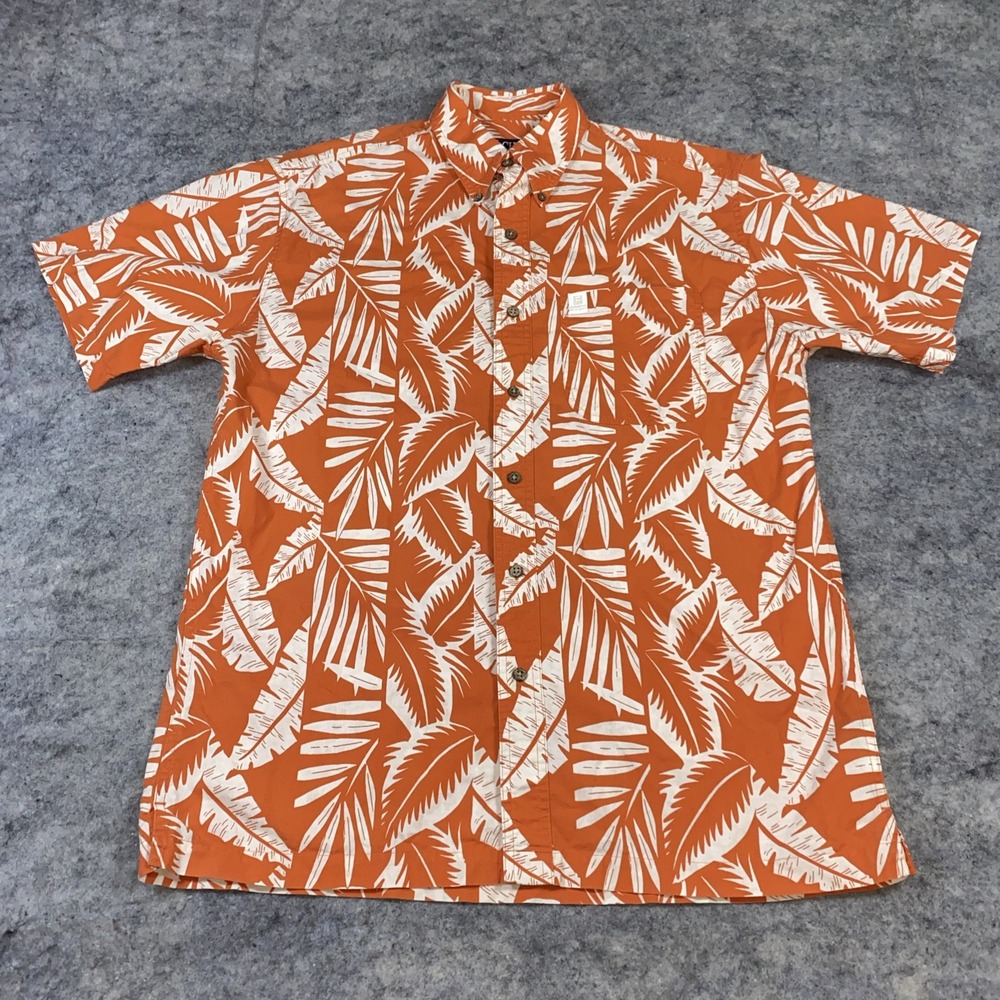 Vtg Chaps Ralph Lauren Camp Shirt Men's M Hawaiian Floral Tropical Button Up